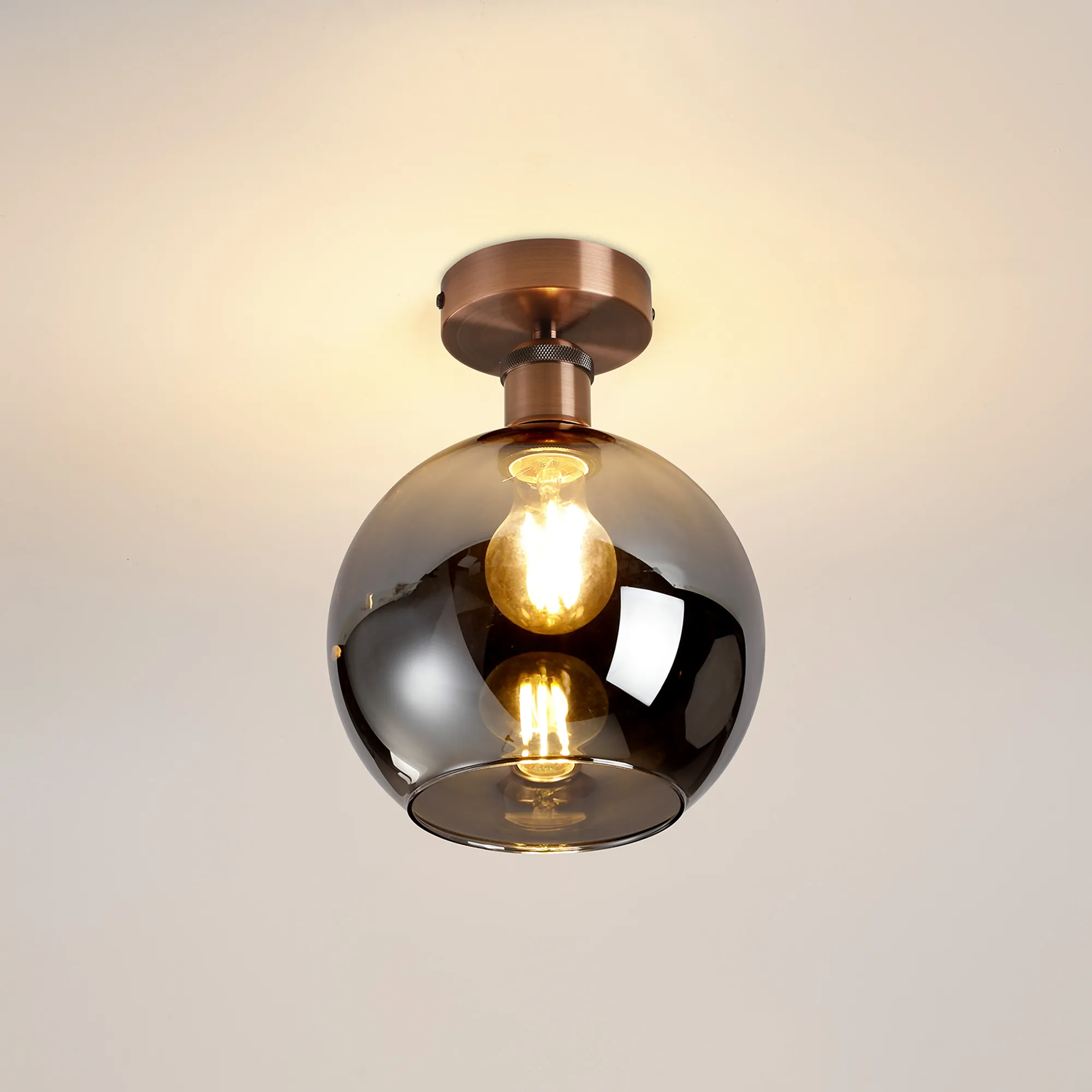 Cawdor Antique Copper Ceiling Lights Deco Flush Fittings